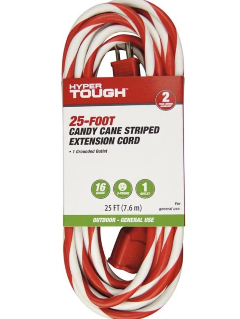 1-Outlet 25FT Candy Cane Extension Cord
