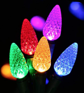 Multi-color LED Faceted C6 Christmas Light Bulb