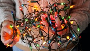 Tangled Strings of Christmas Lights