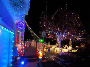View of Jonathan Call's Christmas lights in Aurora