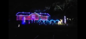 House covered in RGB LED Christmas lights