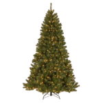 National Tree Company Pre-Lit Artificial Full Christmas Tree North Valley Spruce with White Lights Plus Stand