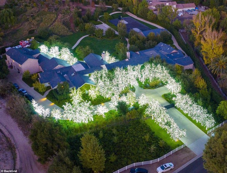 Kim Kardashian's Christmas Light Display in Hidden Hills, California