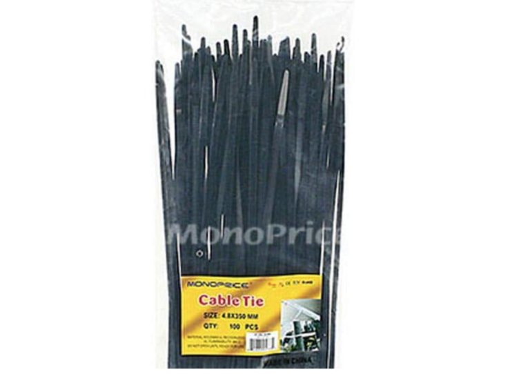 100 Monoprice Black Cable Ties 50 lbs