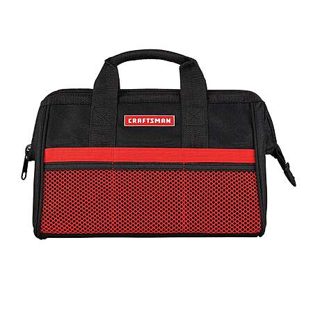 Craftsman 6-Pocket 13" Wide Mouth Tool Bag (Black/Red)