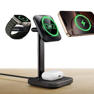 ESR 3-in-1 Qi2 Certified 15W MagSafe Wireless Charging Station (Black or White)