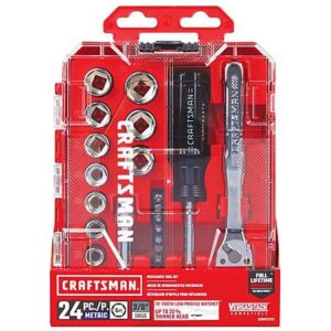 24-Piece CRAFTSMAN 3/8" Drive Mechanics Tool Set (Metric or SAE)