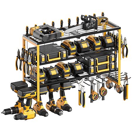 34" CCCEI 4-Layer Wall-Mounted Power Tool Organizer w/ 24 Hooks