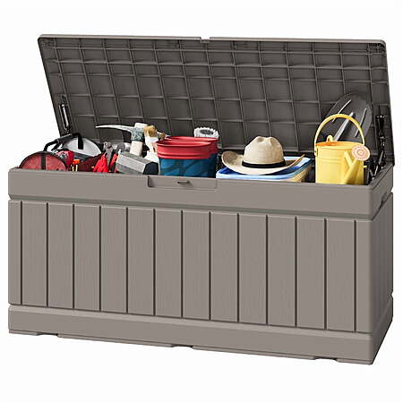 $49.99*:82-Gallon Homall Lockable Outdoor Storage Resin Deck Box (3 Colors)