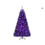 7' Pre-Lit Black Christmas Tree w/ 380 Orange & Purple LED Lights $54.59 + FS