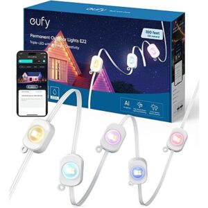 eufy Permanent Outdoor Lights E22, 100ft with 60 Triple-LED Lights $149.49