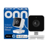 onn Indoor Wired 1080p Security Camera w/ Google Home/Gemini (White)