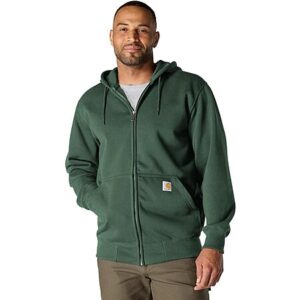 Carhartt Men's Rain Defender Paxton Heavyweight Hooded Zip Sweatshirt (Green)