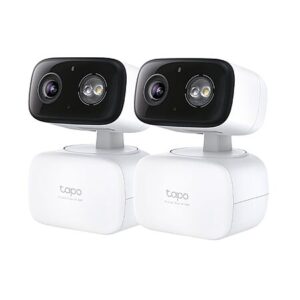 2-Pack Tapo HybridCam 360 2K 30 fps Pan/Tilt Wired Wi-Fi Security Cameras
