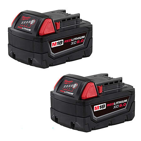 2-Pack Milwaukee M18 REDLITHIUM XC5.0 Extended Capacity Battery