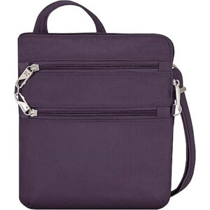 Travelon Anti-Theft Classic Slim Double Zip Crossbody Bag (Purple)