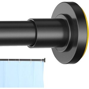 CorkLatta Adjustable 31" to 80" Spring Tension 1" Shower Curtain Rod (Black)