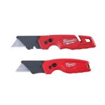 2-Pack 6.87" Milwaukee Fastback Compact Folding Utility Knife Set (Red)