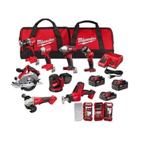 8-Tool Milwaukee M18 Brushless Combo Kit w/ 75-Pc Shockwave Bit Set