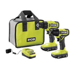 RYOBI ONE+ 18V Combo Kit w/ Drill/Driver, Impact Driver, 2x Batteries & Charger