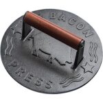 7" Bellemain Heavy-Duty Cast Iron Bacon / Burger Press w/ Wooden Handle
