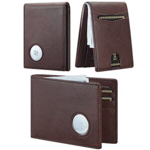 furid RFID Blocking Leather Bifold Wallet w/ AirTag Holder