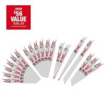 19-Pc Milwaukee SAWZALL Wood & Metal Cutting Bi-Metal Reciprocating Saw Blade Set
