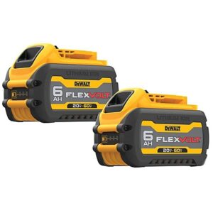 2-Pk DEWALT FLEXVOLT 20V/60V MAX Lithium-Ion 6.0Ah Battery Packs