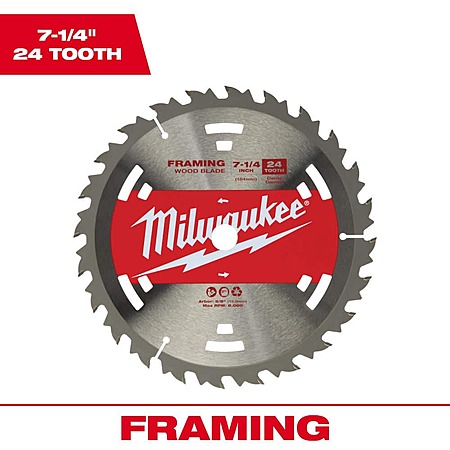 Milwaukee 7-1/4" x 24-Tooth Wood Cutting Framer Circular Saw Blade