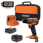 RIDGID 18V NUKE SubCompact 1/2" Drill/Driver Kit w/ 2.0Ah & 4.0Ah Batteries