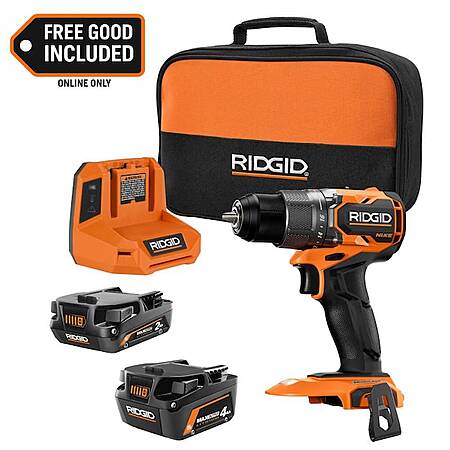 RIDGID 18V NUKE SubCompact 1/2" Drill/Driver Kit w/ 2.0Ah & 4.0Ah Batteries
