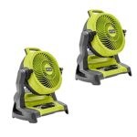 2-Pk RYOBI ONE+ 18V Cordless 7.5" Bucket Top Misting Fans (Tool Only)