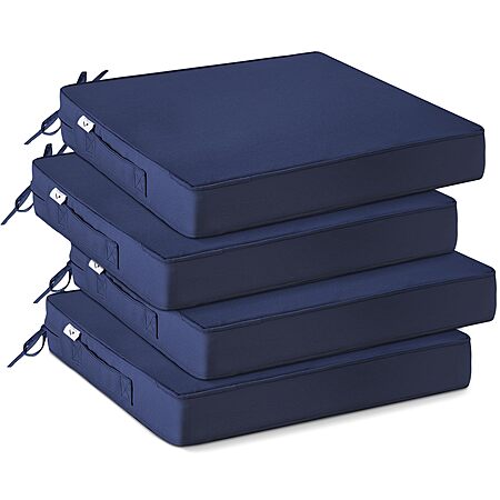 4-Pk IPYNBAP Outdoor Patio Cushions (Blue, 19"x19"x3")