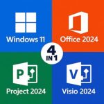 Microsoft Bundle: Windoes 11 Pro + Office Pro 2024, Project 2024 & Visio 2024