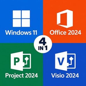 Microsoft Bundle: Windoes 11 Pro + Office Pro 2024, Project 2024 & Visio 2024
