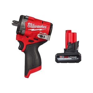 Milwaukee M12 FUEL 12V Stubby 1/2" Impact Wrench + 5.0 Ah XC High Output Battery
